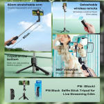 Selfie Stick Με Τρίποδο & Bluetooth 80cm Remax P16 - Image 3