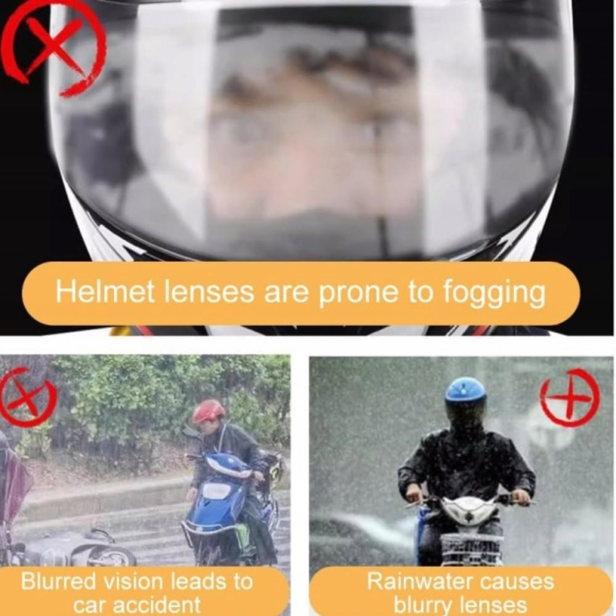 Σετ αδιάβροχης και αντιθαμβωτικής μεμβράνης για κράνος (23.5x7cm) W17296