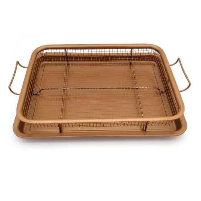 Σετ Αντικολλητικό Ταψί & Σίτα Μαγειρέματος 2τμχ για Τηγάνισμα Χωρίς Λάδι στο Φούρνο