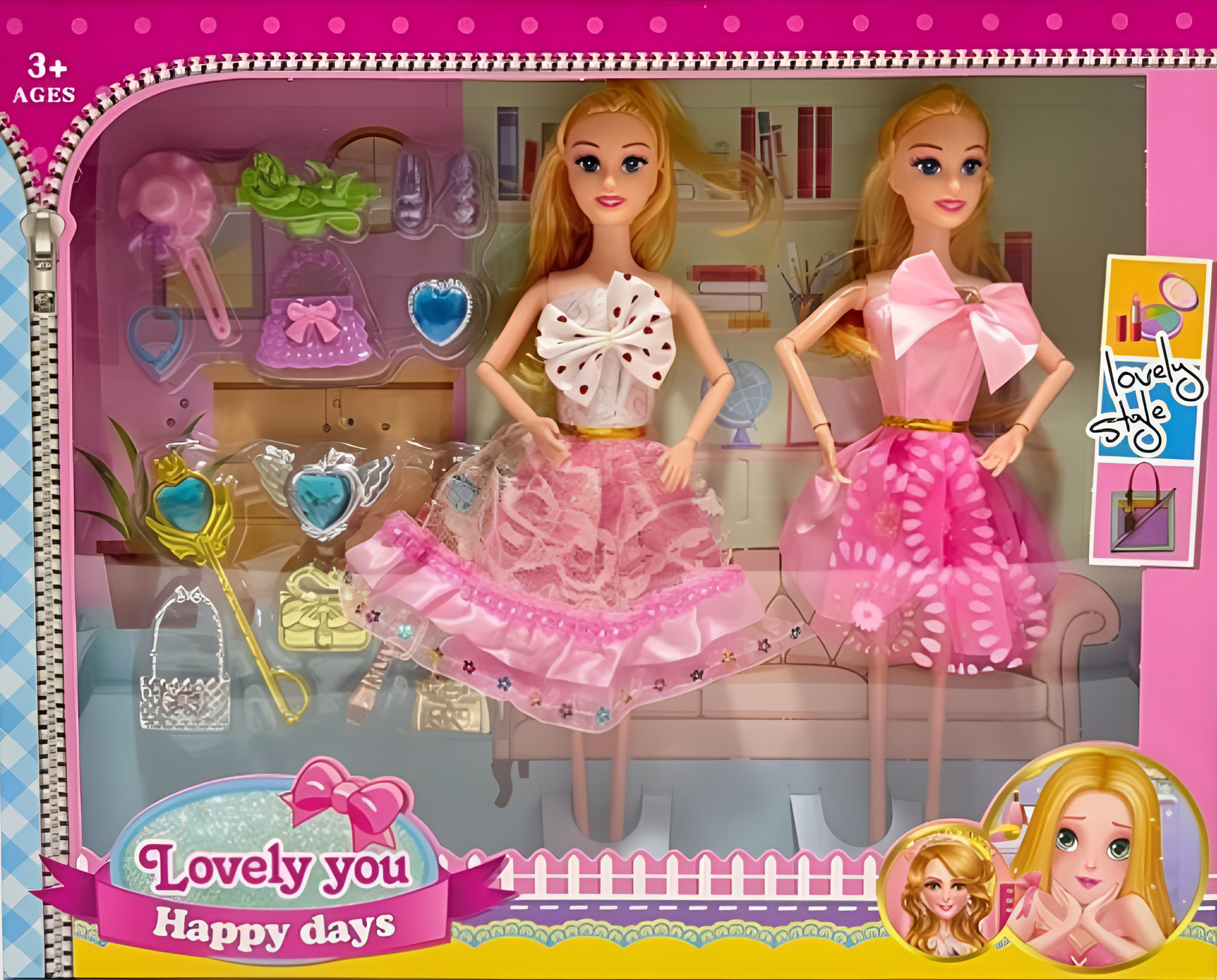 Σετ Κούκλες Lovely You Με Αξεσουάρ Και Ρούχα 2 Τεμαχίων Kl827A08