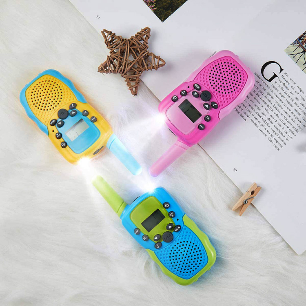 Σετ Παιδικά Walkie Talkie Επαναφορτιζόμενα USB Με 22 Κανάλια Και Φακό LED T-388 - Image 5