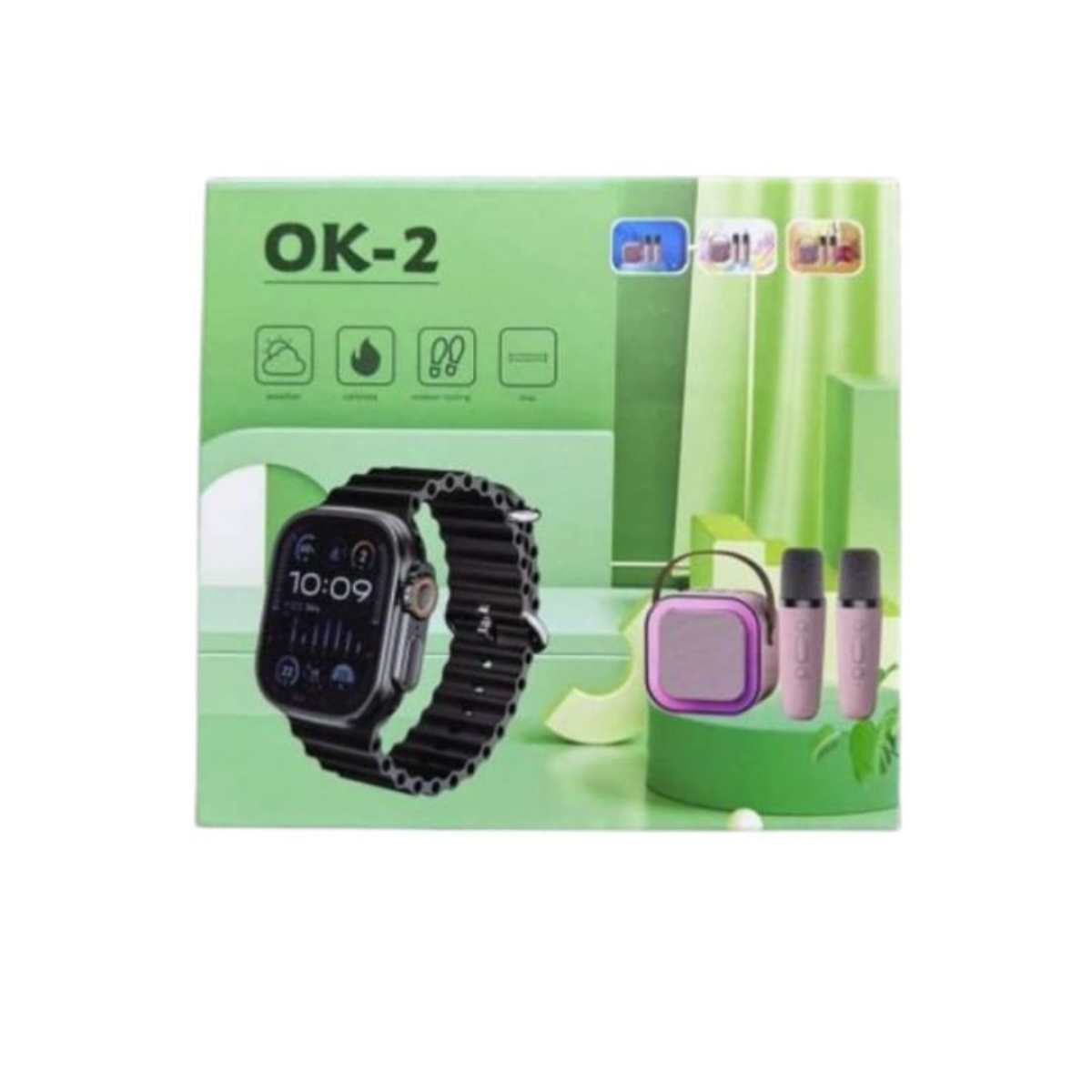 Σετ Smartwatch Με Karaoke Ηχείο RGB Και Ασύρματο Μικρόφωνο OK-2 - Image 2