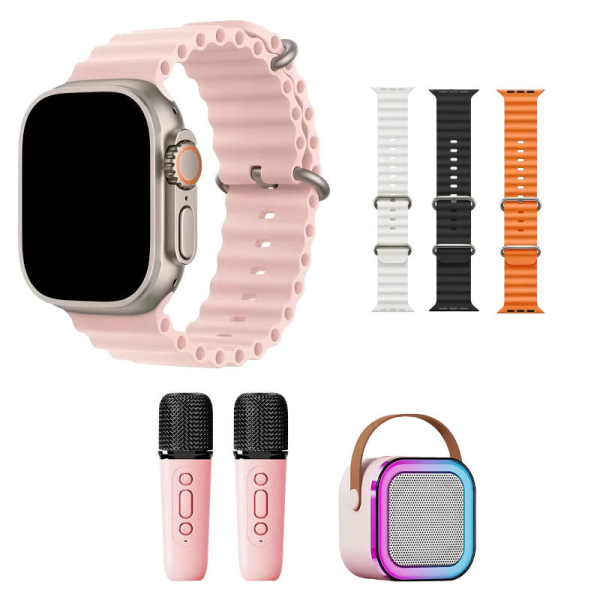 Σετ Smartwatch Με Karaoke Ηχείο RGB Και Ασύρματο Μικρόφωνο OK-2