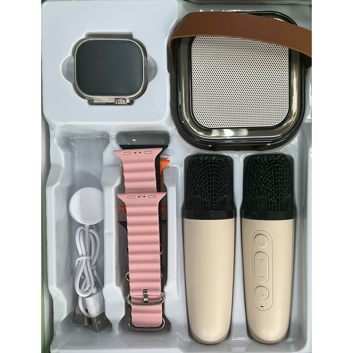 Σετ Smartwatch Με Karaoke Ηχείο RGB Και Ασύρματο Μικρόφωνο OK-2