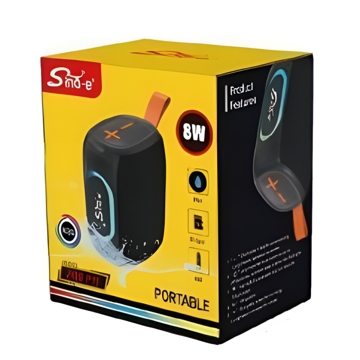 SingE Φορητό Ασύρματο Ηχείο Bluetooth 8W Με RGB Φωτισμό Και Λουράκι Μεταφοράς ZQS-P11 - Image 2