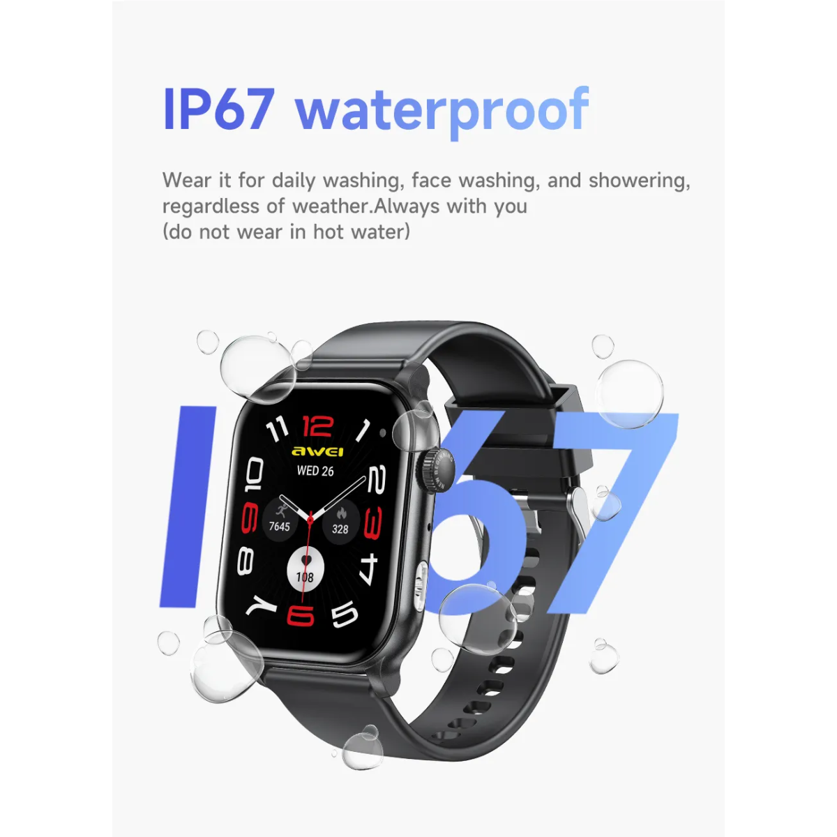 Smartwatch AMOLED 1.95" Με Κλήσεις Bluetooth & Παρακολούθηση Υγείας Awei H60 - Image 8