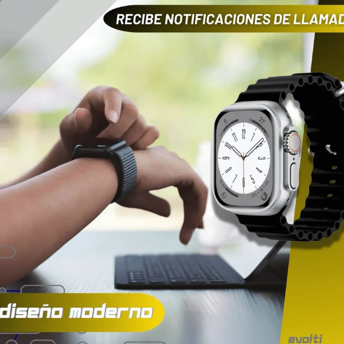Smartwatch Με 7 Λουράκια Και Ασύρματο Φορτιστή V56 Infinity - Image 3
