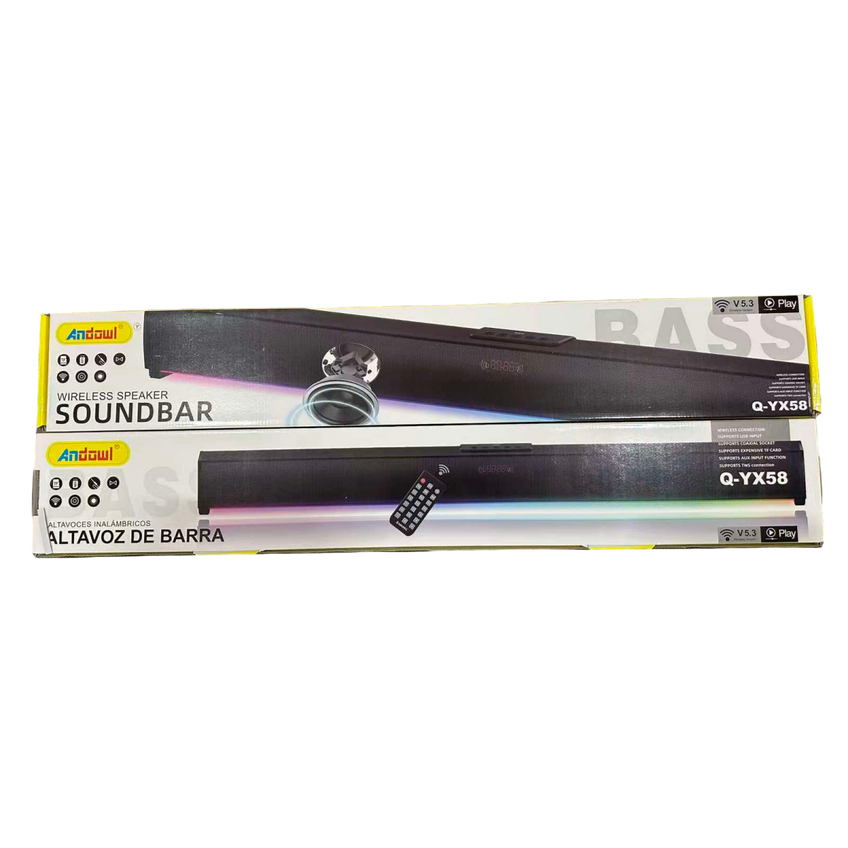 Soundbar Ασύρματο Bluetooth Με RGB Φωτισμό Και Τηλεχειριστήριο Andowl Q-YX58