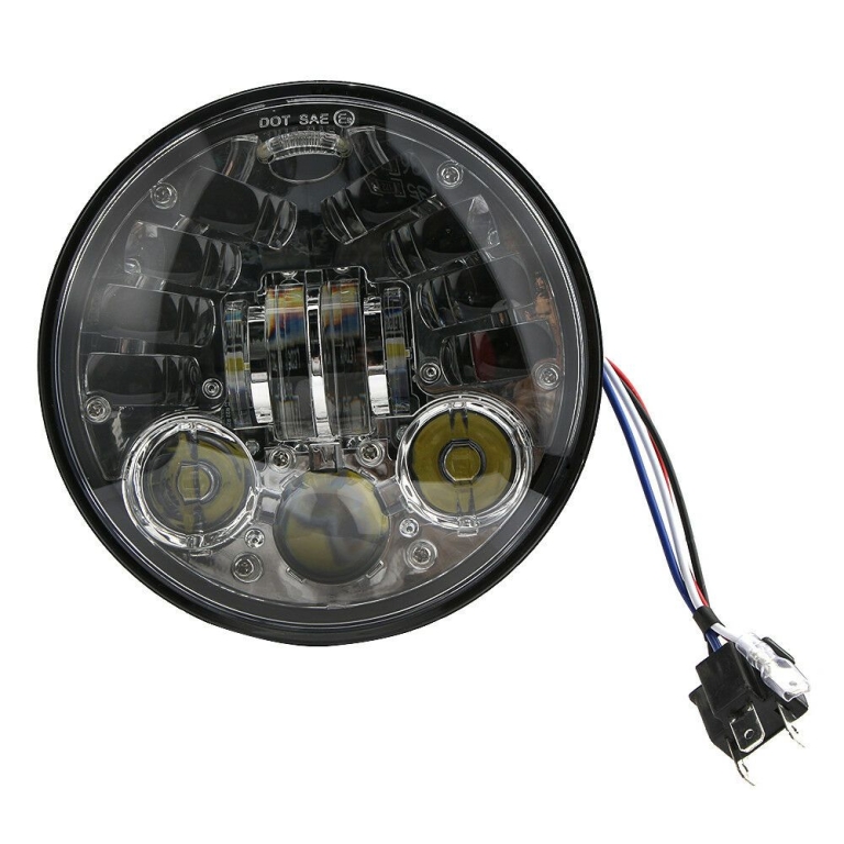 Στρογγυλός Προβολέας LED 7″ 70W H4 με DRL για Jeep & Μοτοσυκλέτες – 6000K, IP68, Υψηλής Φωτεινότητας