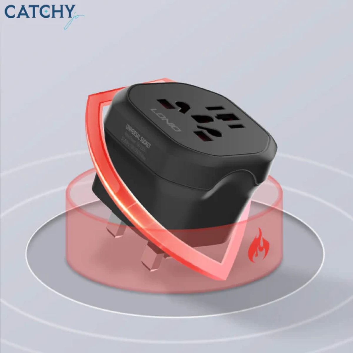 Ταξιδιωτικός Αντάπτορας Πρίζας 2500W Universal EU/US/UK/AU Μαύρος Ldnio Z7 - Image 6