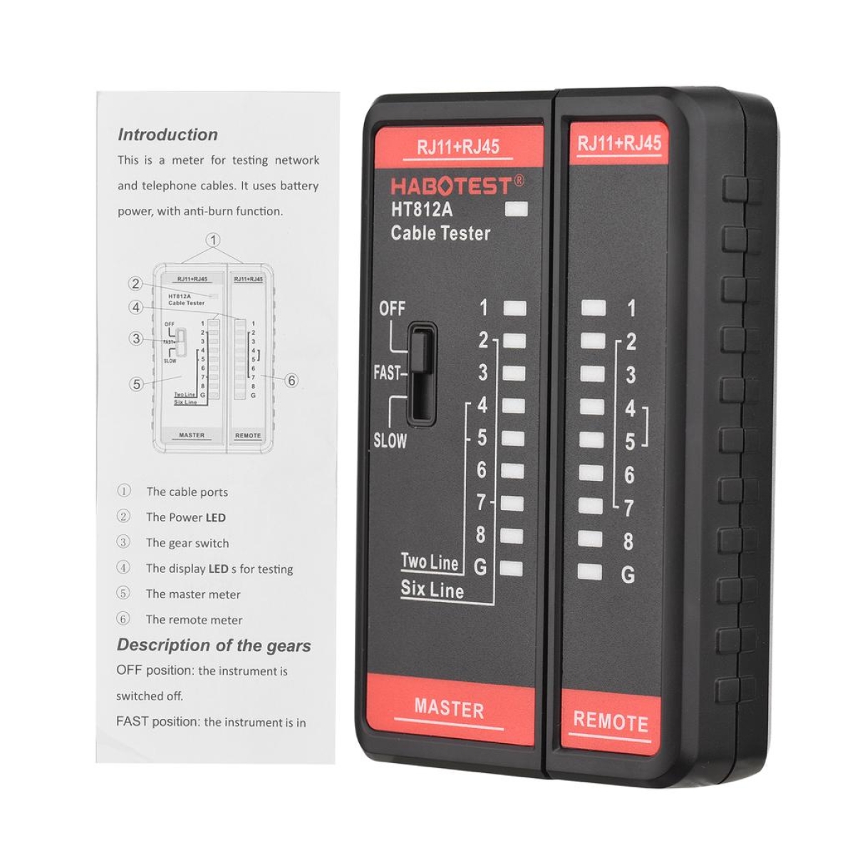 Tester Καλωδίων Δικτύου RJ45 RJ11 Habotest HT812A - Image 9