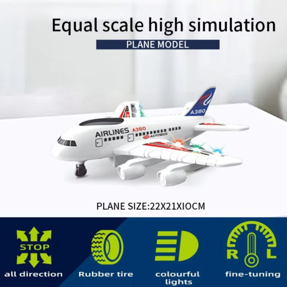 Τηλεκατευθυνόμενο Αεροπλάνο RC Airbus A380 με LED Φώτα & Τηλεχειριστήριο