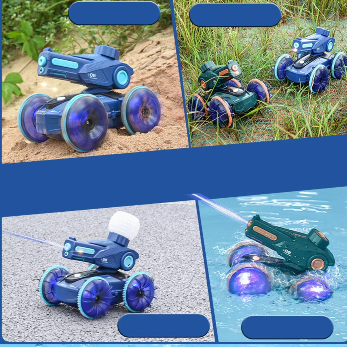 Τηλεκατευθυνόμενο Αυτοκίνητο 2 Σε 1 Με Βολή Νερού Και LED 1840-3 - Image 4
