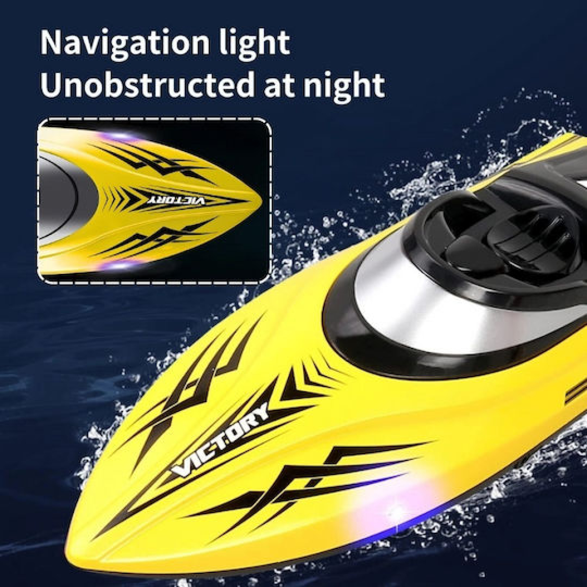 Τηλεκατευθυνόμενο Ταχύπλοο RC 2.4GHz Με Φώτα LED 25 Km/h 30cm Hj811 - Image 4