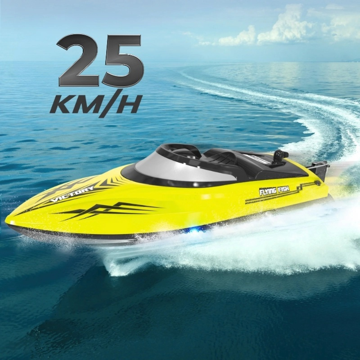 Τηλεκατευθυνόμενο Ταχύπλοο RC 2.4GHz Με Φώτα LED 25 Km/h 30cm Hj811 - Image 8