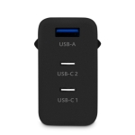 ttec Trio Ταχυφορτιστής 3 θέσεων GAN 65W PD 2 USB-C+USB-A,Μαύρο - Image 2