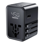 Universal Φορτιστής Ταξιδιού GaN 45W Με 3 Type-C + 2 USB + Πρίζα AC EU/UK/US/AU Remax CM06 Explorer