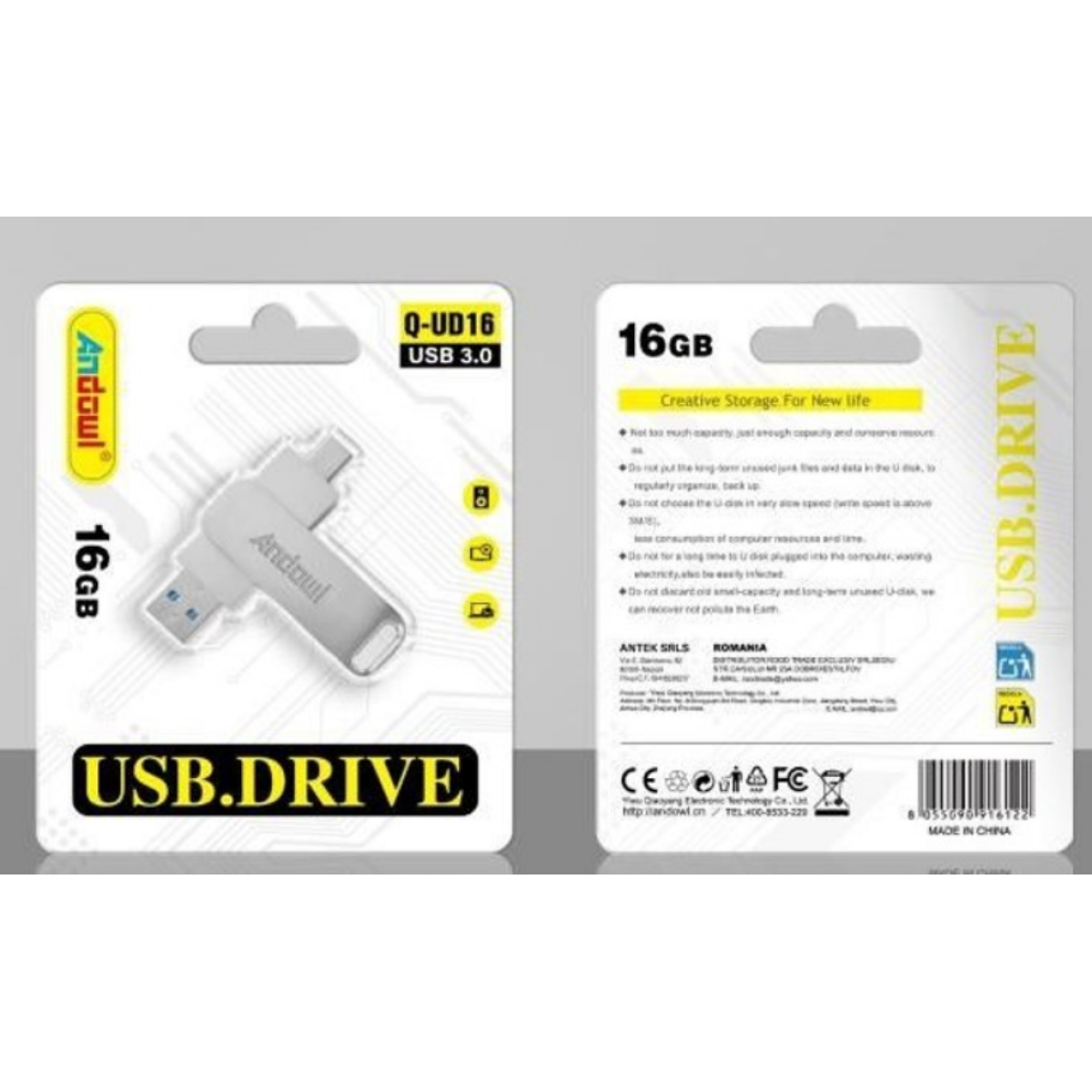 USB Flash Drive 16GB USB 3.0 Type-C Andowl Q-UD16 - Image 2