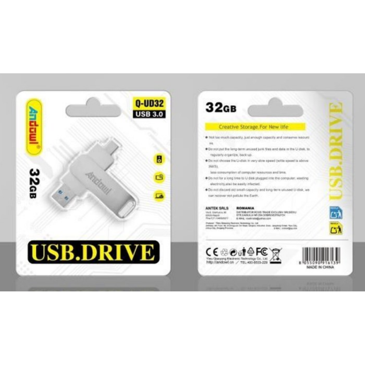 USB Flash Drive 32GB USB 3.0 Type-C Andowl Q-UD32 - Image 2