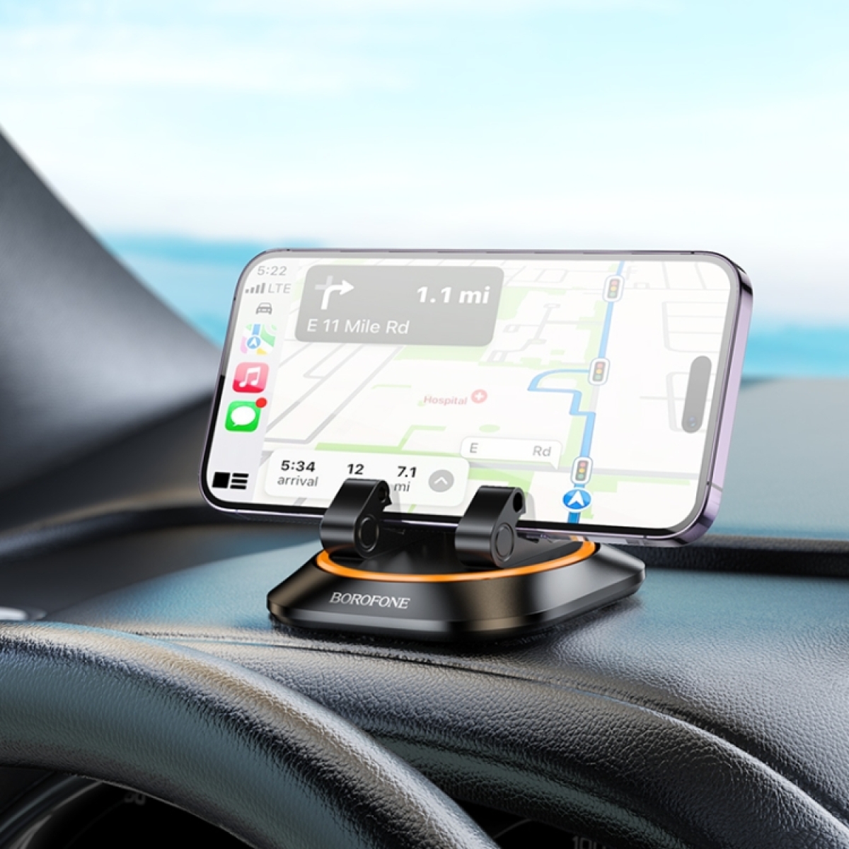 Βάση Κινητού Αυτοκινήτου Για Ταμπλό Με Περιστροφή 360° Borofone BH116 - Image 5