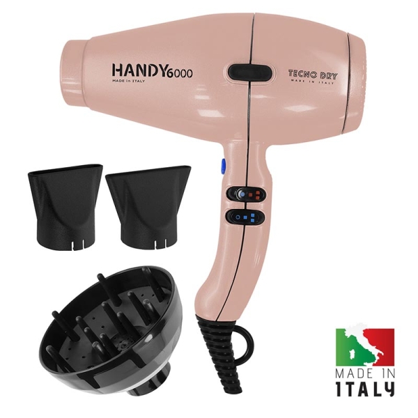 Tecno Dry Handy 6000 Superpower 6000 Line Πιστολάκι Μαλλιών 2200W Ροζ
