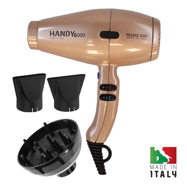 Tecno Dry Handy 6000 Superpower Line Πιστολάκι Μαλλιών 2200W Champagne Μπεζ