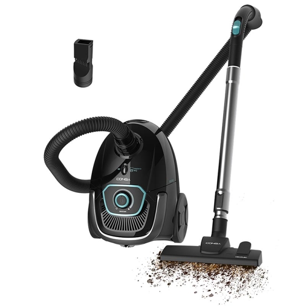 Cecotec Conga PowerBag 2500 Compact Plus 08576 Ηλεκτρική Σκούπα με Σακούλα Μαύρο