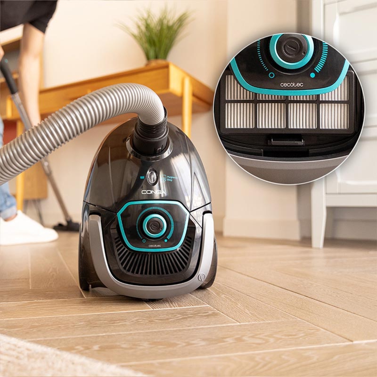 Cecotec Conga PowerBag 2500 Compact Plus 08576 Ηλεκτρική Σκούπα με Σακούλα Μαύρο - Image 5