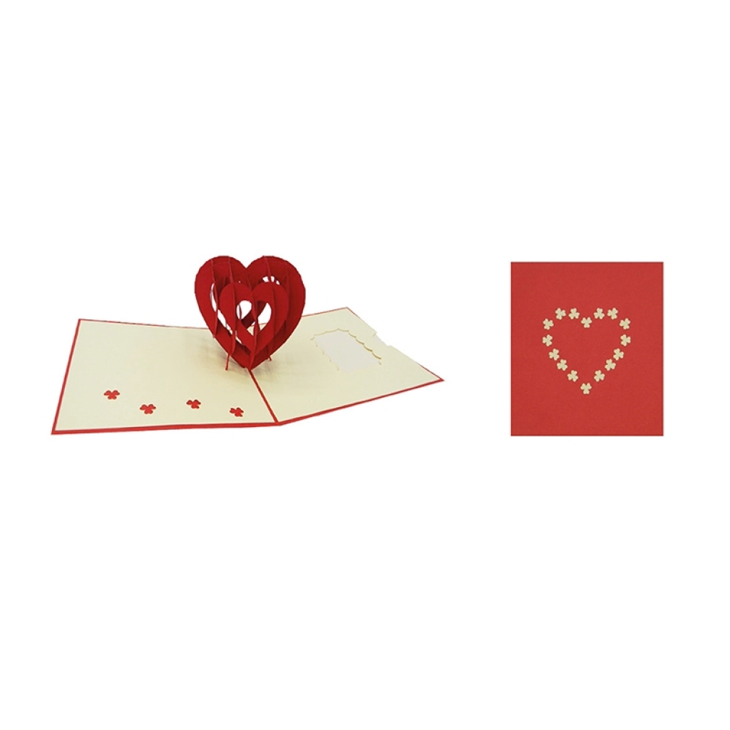 ORIGAMI Ευχετήρια Κάρτα 3D Καρδιά ORVA005