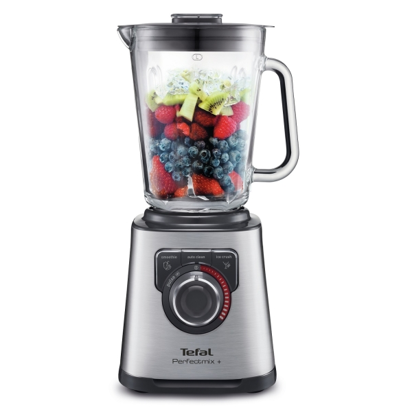 Tefal Perfectmix+ Μπλέντερ για Smoothies με Γυάλινη Κανάτα 2lt 1200W Inox BL811D38