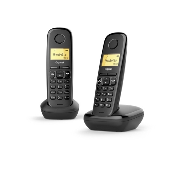 Gigaset A270 Ασύρματο Τηλέφωνο Duo Μαύρο (L36852-H2812-D201)