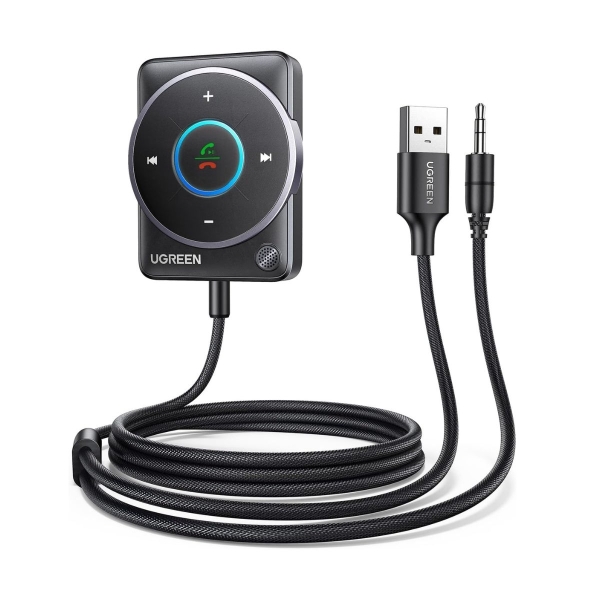 Ugreen Bluetooth Receiver Αυτοκινήτου για το Ηχοσύστημα (AUX) με Μικρόφωνο και Πλήκτρα Ελέγχου Μαύρο CM723 / 35002