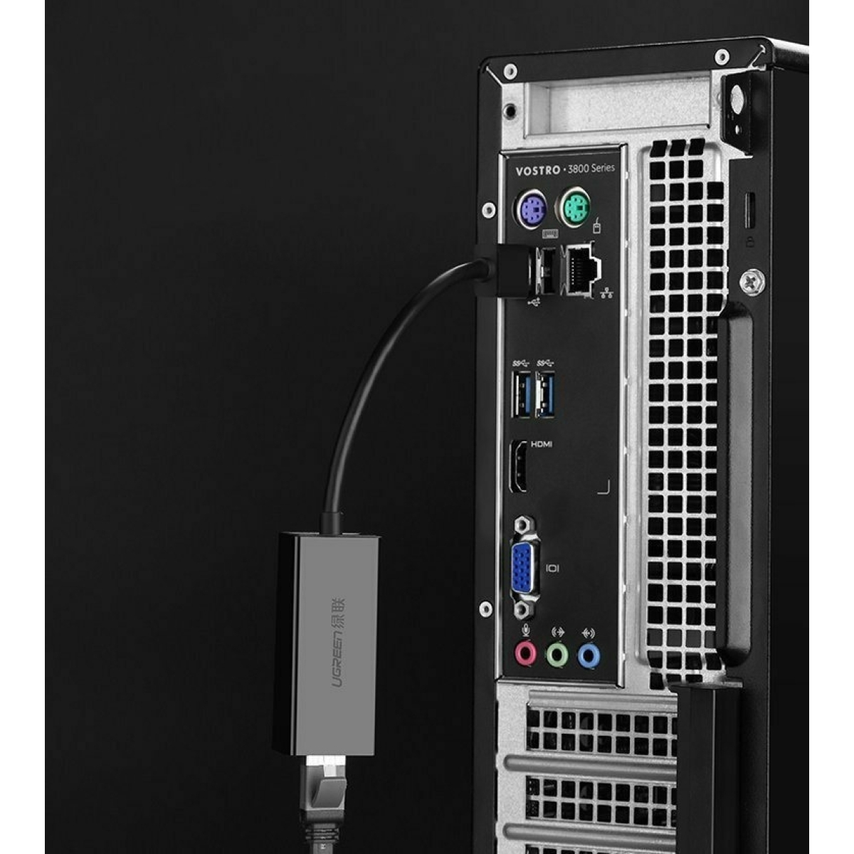 Ugreen Αντάπτορας USB-A 2.0 σε Ethernet RJ45 (f) Μαύρο CR110 / 20254 - Image 2
