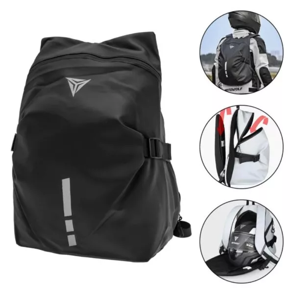 Αδιάβροχο Σακίδιο Πλάτης Μοτοσυκλέτας 28L Motowolf MDL0726 Μαύρο - Image 2