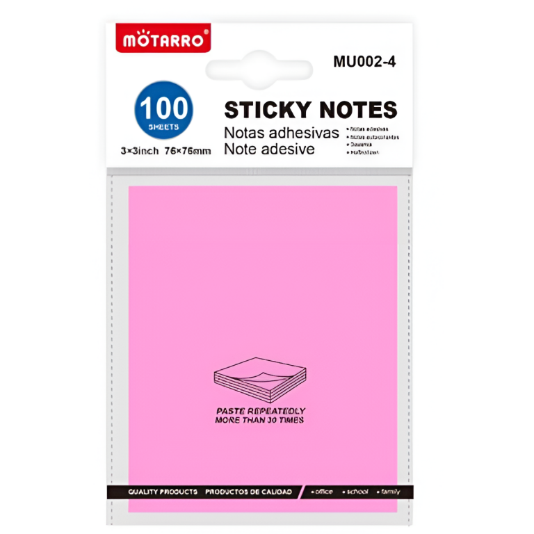 Αυτοκόλλητα Χαρτάκια Σημειώσεων 76x76mm 100 Φύλλα Motarro MU002-4