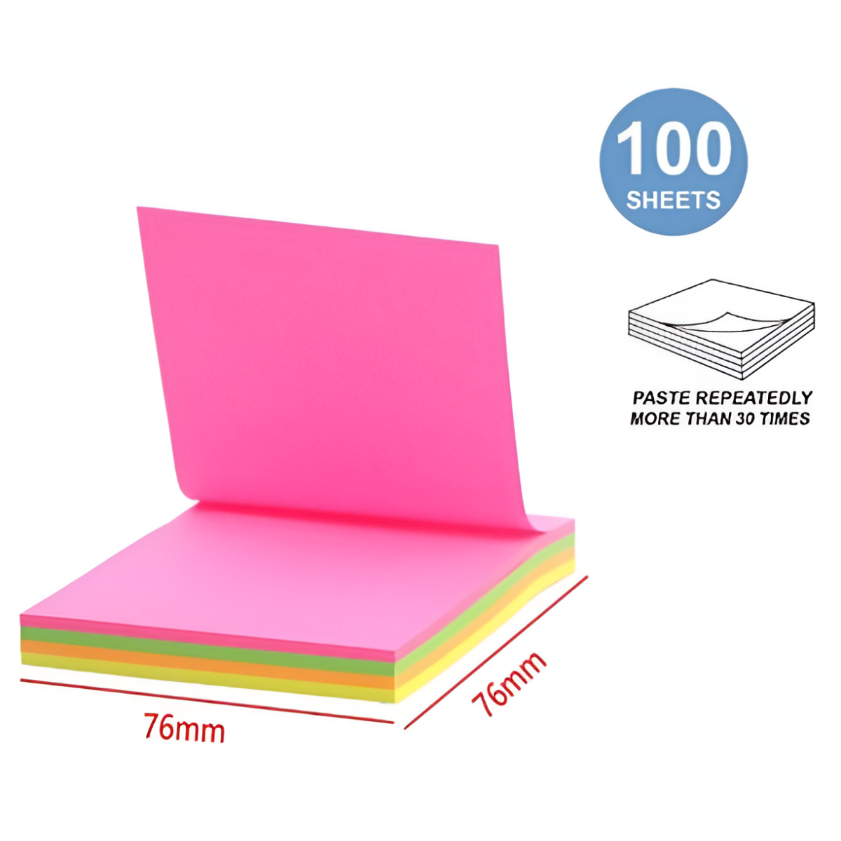 Αυτοκόλλητα Χαρτάκια Σημειώσεων 76x76mm 100 Φύλλα Motarro MU002-4