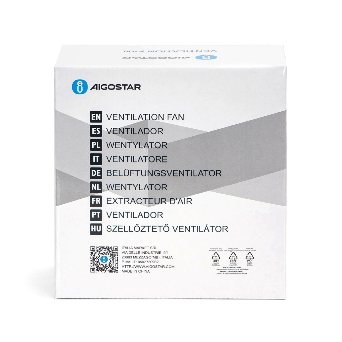 Aigostar Ανεμιστήρας Εξαερισμού 18W 6'' Λευκός 208x208x100mm - Image 5