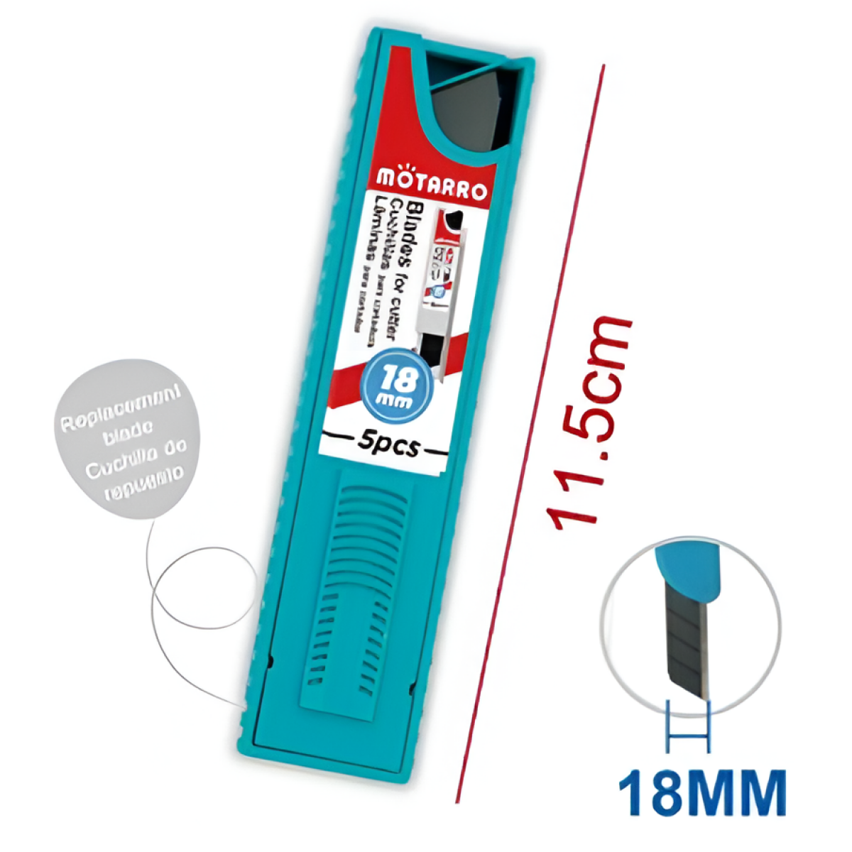 Ανταλλακτικές Λάμες Κοπιδιού 18mm Σετ 5τμχ Motarro MI016-8 - Image 2