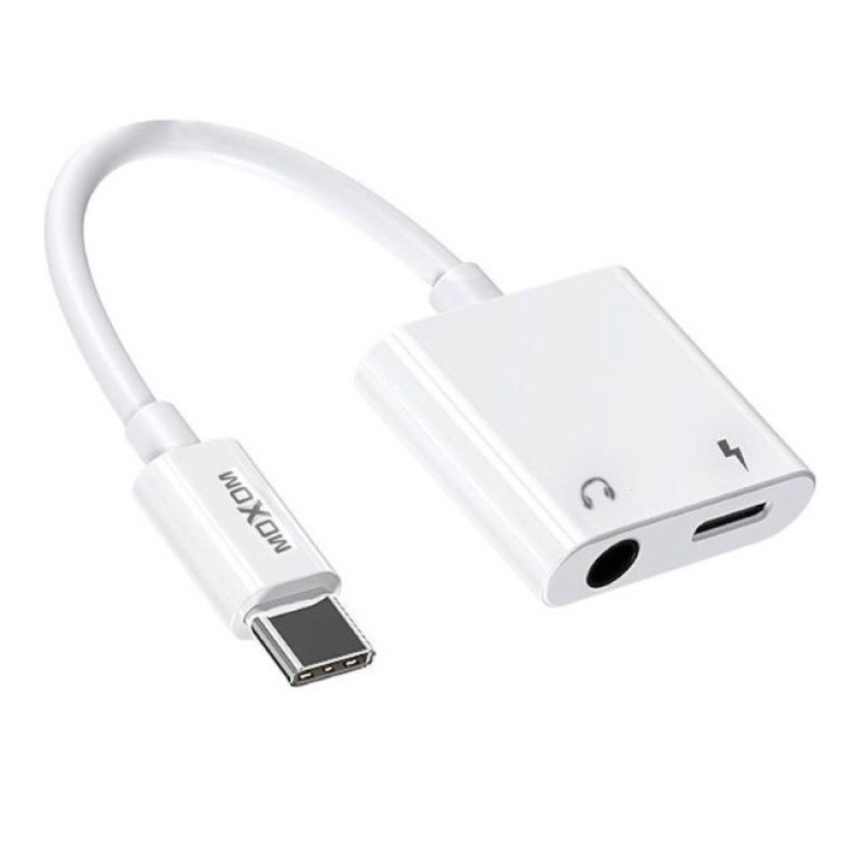 Αντάπτορας Type-C Σε 3.5mm Audio Και Type-C Φόρτισης 3A Moxom MX-AX19