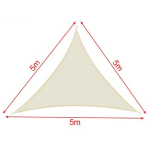 Αντιηλιακή Τέντα Σκιάστρο 5x5x5m Μπεζ με Κρίκους 2903889 - Image 4