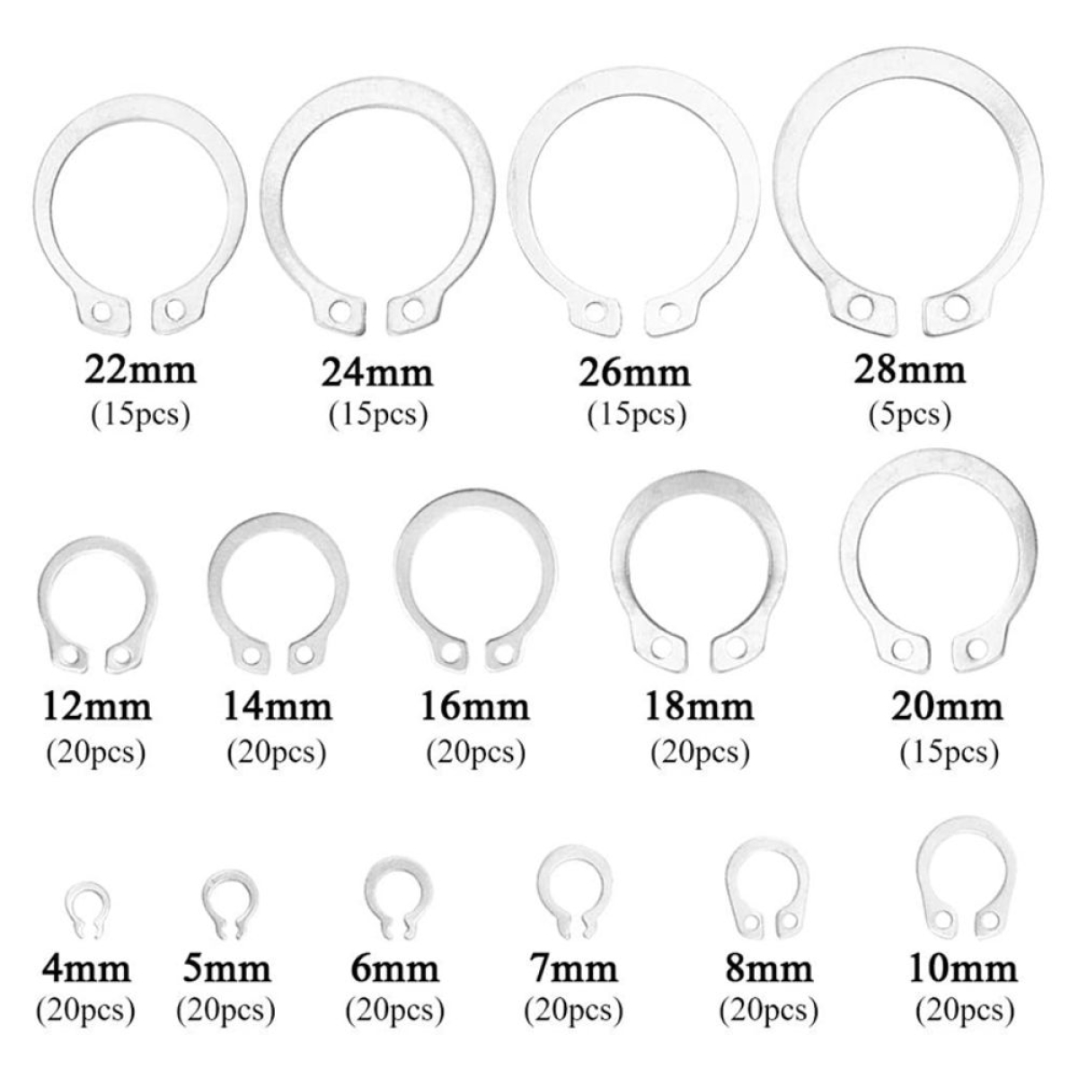 Ασφάλειες SNAP RING σετ 265 τεμαχίων