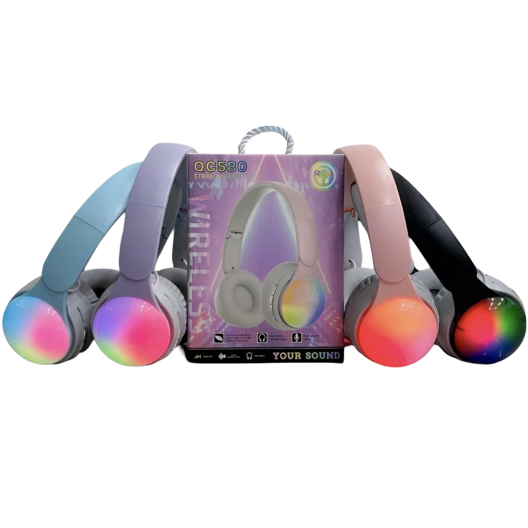 Ασύρματα Ακουστικά Over EarBluetooth Με RGB Φωτισμό QC580