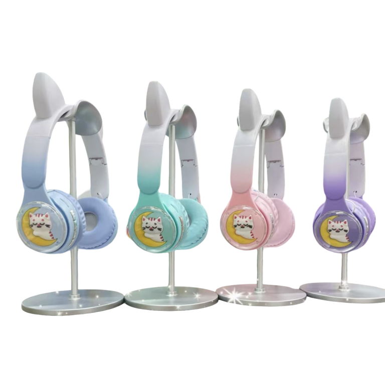 Ασύρματα Παιδικά Ακουστικά Cat Ears Bluetooth Με LED Φωτισμό Και Σχέδιο Γατάκι QC-285