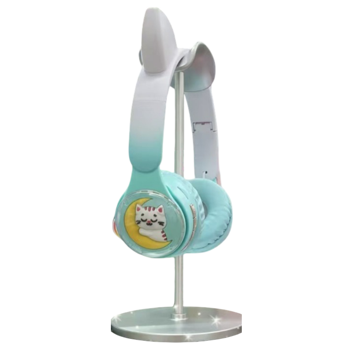 Ασύρματα Παιδικά Ακουστικά Cat Ears Bluetooth Με LED Φωτισμό Και Σχέδιο Γατάκι QC-285 - Image 5