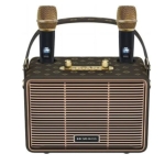 Ασύρματο ηχείο karaoke Bluetooth με 2 μικρόφωνα M4202+ Καφέ