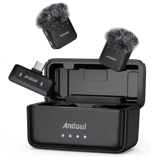 Ασύρματο Μικρόφωνο Πέτου Lavalier Με Θήκη Φόρτισης Andowl MIC-81