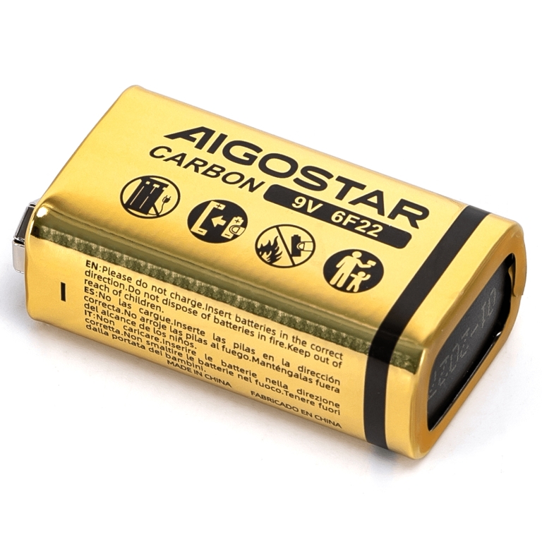 Μπαταρία Άνθρακα Ψευδαργύρου 9V 6F22 250mAh Aigostar