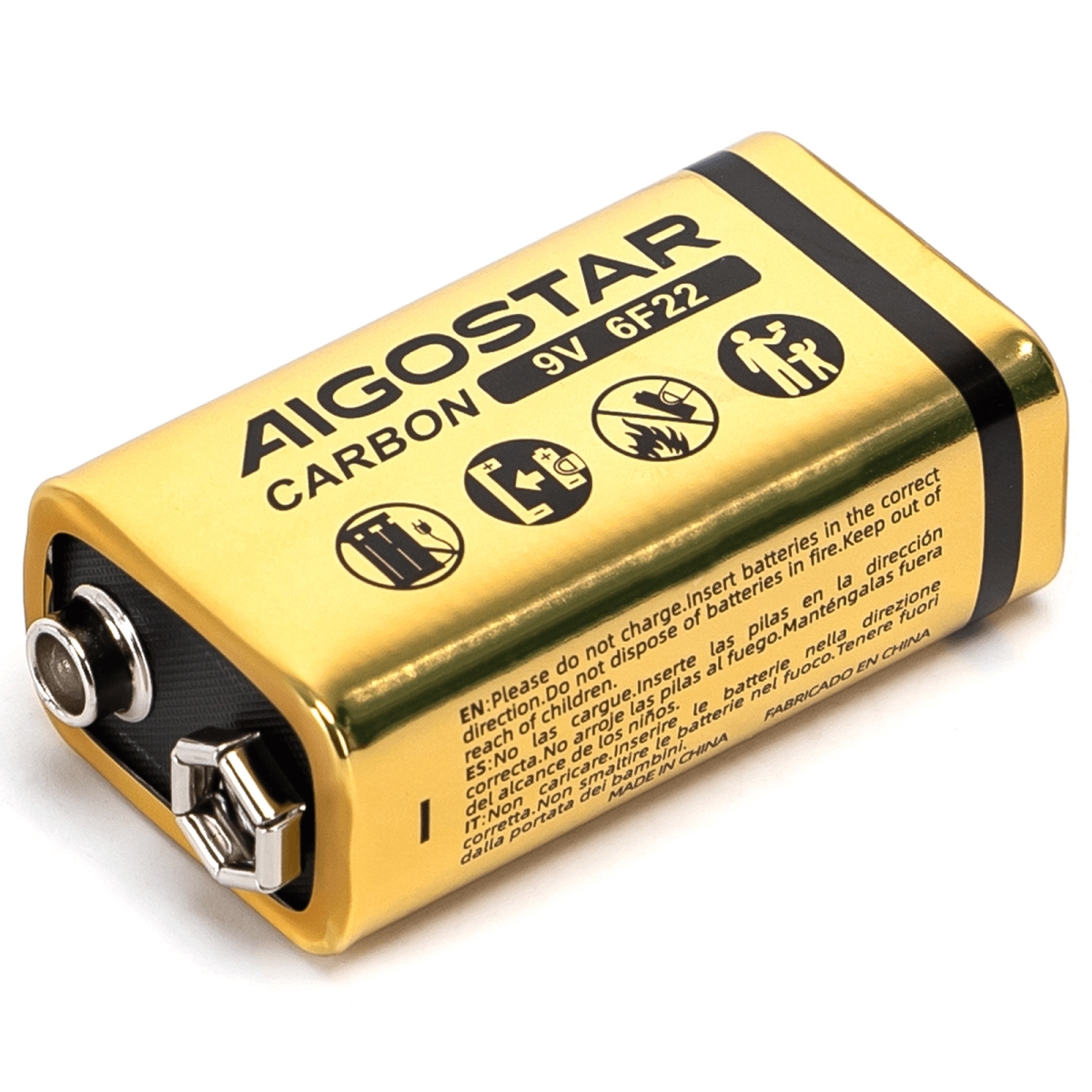 Μπαταρία Άνθρακα Ψευδαργύρου 9V 6F22 250mAh Aigostar - Image 2
