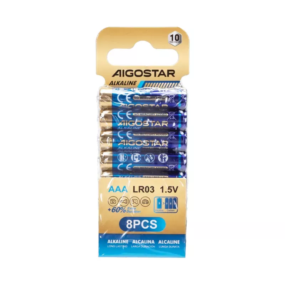 Μπαταρίες Αλκαλικές AAA LR03 1.5V Σετ 8 Τεμαχίων Aigostar - Image 4