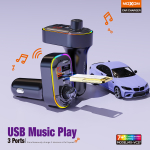 Bluetooth FM Transmitter Αυτοκινήτου Με LCD Οθόνη Και USB Φόρτιση 3.4A Moxom MX-VC27 - Image 2